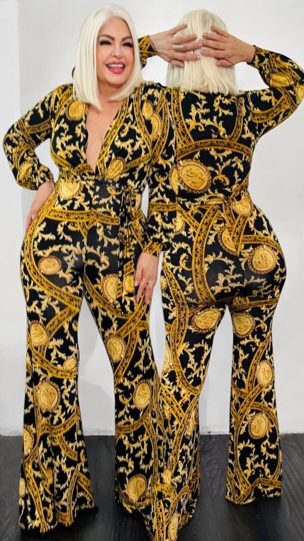 Jumper Elastizado con Estampado Barroco - Elegancia Clásica y Toque Llamativo